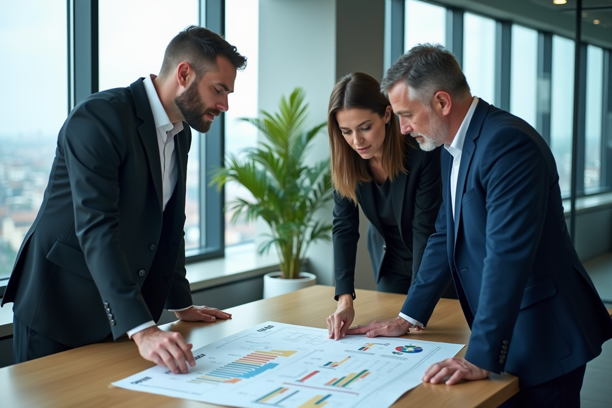 Groupe de collègues discutant autour d