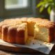 Gavotte gâteau tranché sur table en bois rustique