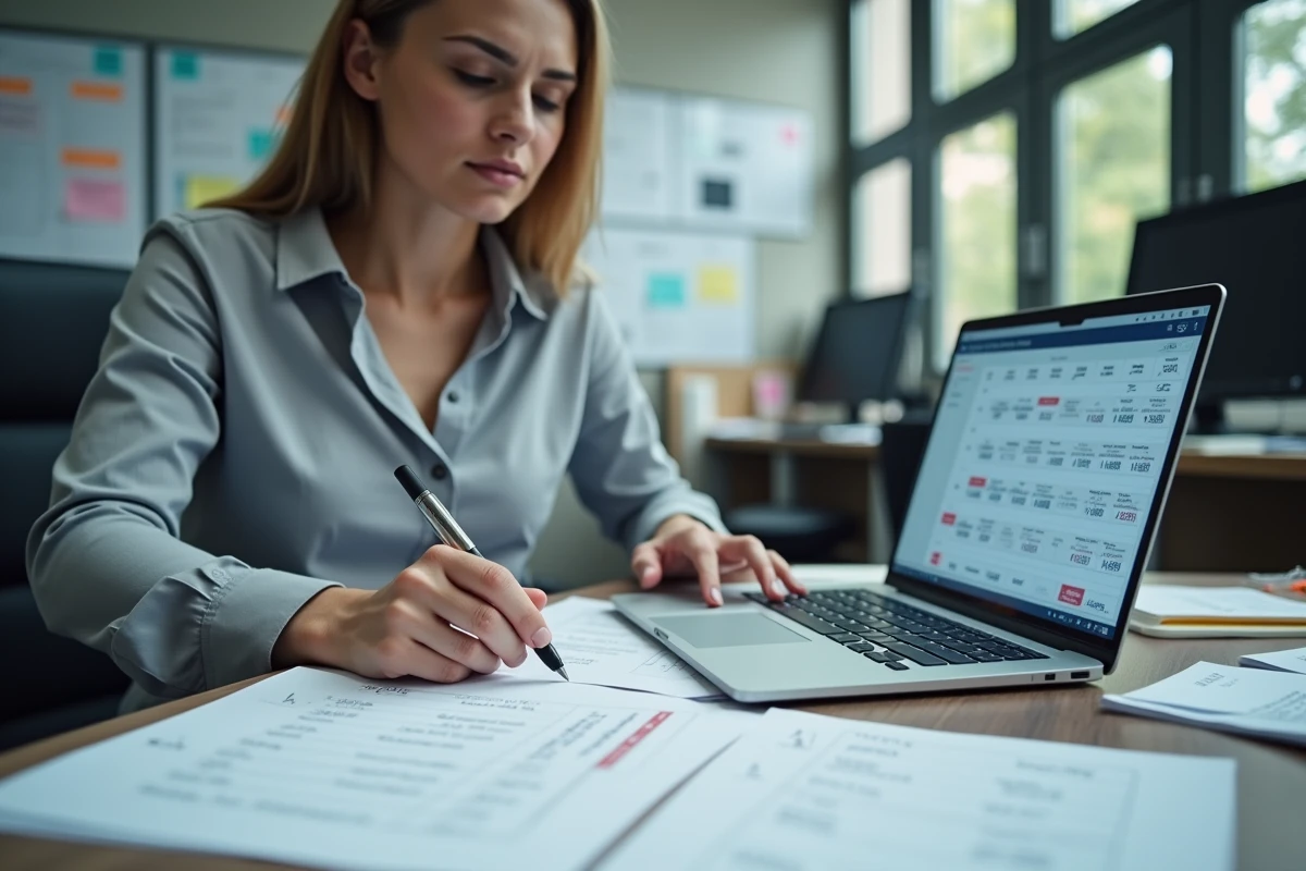 Responsable de planning transport analysant un calendrier de rotations semaines paires et impaires sur un bureau administratif